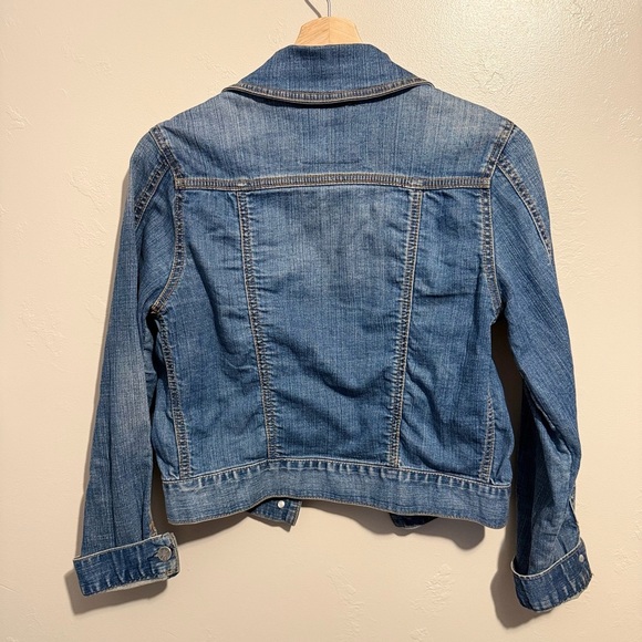Ett Twa Anthropologie Denim Jean Jacket Cropped Casual Cute Y2K Chic Classic Sm. - Picture 13 of 13